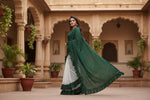 Load image into Gallery viewer, Women's Silk With Mirror Lace Solid Saree With Unstitched Blouse (Green, 5-5 Mtrs) Kashvii