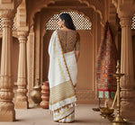 Load image into Gallery viewer, Women's Chiffon Printed Saree With Unstitched Blouse 5.5Mtr (Brown)