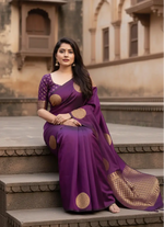 Load image into Gallery viewer, Women's Silk Printed Saree With Unstitched Blouse 5.5Mtr (Wine) Kashvii
