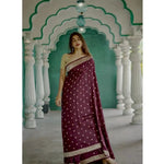 Load image into Gallery viewer, Women's Cotton Printed Saree With Unstitched Blouse 5.5Mtr (Purple) Kashvii