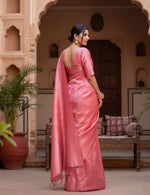 Load image into Gallery viewer, Women's Pink Silk Printed Saree With Unstitched Blouse -5.5Mtr Kashvii