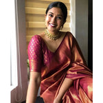 Load image into Gallery viewer, Women's Silk Printed Saree With Unstitched Blouse 5.5Mtr (Maroon) Kashvii