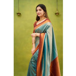 Load image into Gallery viewer, Women's Silk Printed Saree With Unstitched Blouse 5.5Mtr (Rama) Kashvii