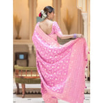 Load image into Gallery viewer, Women's Silk Printed Saree With Unstitched Blouse 5.5Mtr (Pink) Kashvii