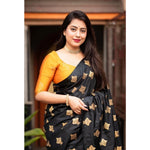 Load image into Gallery viewer, Women's Silk Printed Saree With Unstitched Blouse 5.5Mtr (Yellow) Kashvii