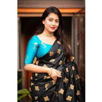 Load image into Gallery viewer, Women's Silk Printed Saree With Unstitched Blouse 5.5Mtr (Sky Blue) Kashvii