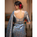 Load image into Gallery viewer, Women's Rama Silk Printed Saree With Unstitched Blouse -5.5Mtr Kashvii
