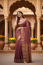 Load image into Gallery viewer, Women's Silk Printed Saree With Unstitched Blouse 5.5Mtr (Wine) Kashvii