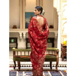 Load image into Gallery viewer, Women's Red Silk Printed Saree With Unstitched Blouse- 5.5Mtr Kashvii