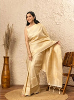 Load image into Gallery viewer, Women's Silk Printed Saree With Unstitched Blouse 5.5Mtr (Gold) Kashvii