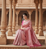 Load image into Gallery viewer, Women's Silk Printed Saree With Unstitched Blouse 5.5Mtr (Pink) Kashvii