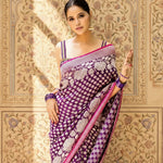 Load image into Gallery viewer, Women's Purple Silk Printed Saree With Unstitched Blouse -5.5Mtr Kashvii