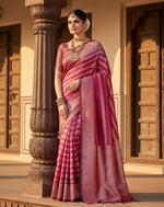 Load image into Gallery viewer, Women's Silk Printed Saree With Unstitched Blouse 5.5Mtr (Pink) Kashvii