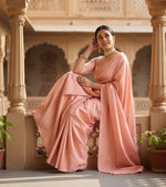 Load image into Gallery viewer, Women's Silk Printed Saree With Unstitched Blouse 5.5Mtr (Peach) Kashvii
