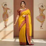 Load image into Gallery viewer, Women's Silk Printed Saree With Unstitched Blouse 5.5Mtr (Yellow) Kashvii