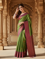 Load image into Gallery viewer, Women's Silk Printed Saree With Unstitched Blouse 5.5Mtr (Green) Kashvii