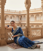 Load image into Gallery viewer, Women's Rama Silk Printed Saree With Unstitched Blouse -5.5Mtr Kashvii