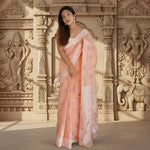 Load image into Gallery viewer, Women's Cotton Printed Saree With Unstitched Blouse 5.5Mtr (Peach) Kashvii