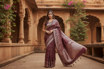Load image into Gallery viewer, Women's Silk Printed Saree With Unstitched Blouse 5.5Mtr (Maroon) Kashvii