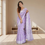 Load image into Gallery viewer, Women's Cotton Printed Saree With Unstitched Blouse 5.5Mtr (Lavender) Kashvii