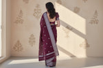 Load image into Gallery viewer, Women's Cotton Printed Saree With Unstitched Blouse 5.5Mtr (Maroon)