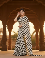 Load image into Gallery viewer, Women's Georgette Printed Saree With Unstitched Blouse 5.5Mtr (W.Black) Kashvii