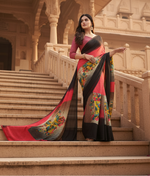Load image into Gallery viewer, Women's Georgette Printed Saree With Unstitched Blouse 5.5Mtr (Pink)