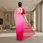 Load image into Gallery viewer, Women's Georgette Solid Saree With Unstitched Blouse 5.5Mtr (Pink) Kashvii