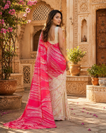 Load image into Gallery viewer, Satin Silk Printed Saree With Unstitched Blouse(Rani)