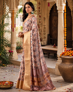 Load image into Gallery viewer, Soft Litchi Silk Party Wear Saree With Unstitched Blouse(Mustard)