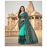 Load image into Gallery viewer, Women's Lycra Blend Saree with Blouse (Rama, 5-6 Mtrs) Kashvii