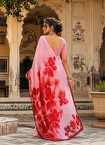 Load image into Gallery viewer, Crepe Silk Digital Print Saree With Unstitched Blouse(Pink)