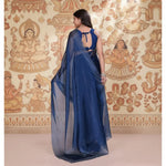 Load image into Gallery viewer, Women's Jimmy choo Embellished Bollywood Saree With Unstitched Blouse 5.5Mtr (Blue) Kashvii