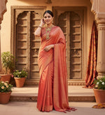 Load image into Gallery viewer, Women's Litchi silk Printed Saree With Unstitched Blouse (Red) Kashvii