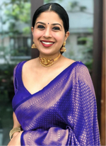 Load image into Gallery viewer, Women's Litchi silk Printed Saree With Unstitched Blouse (Purple) Kashvii