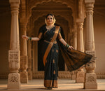Load image into Gallery viewer, Women's Litchi silk Printed Saree With Unstitched Blouse (Green) Kashvii
