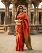 Load image into Gallery viewer, Women's Litchi silk Printed Saree With Unstitched Blouse (Red)