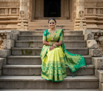 Load image into Gallery viewer, Women's Litchi silk Printed Saree With Unstitched Blouse (Light Green) Kashvii