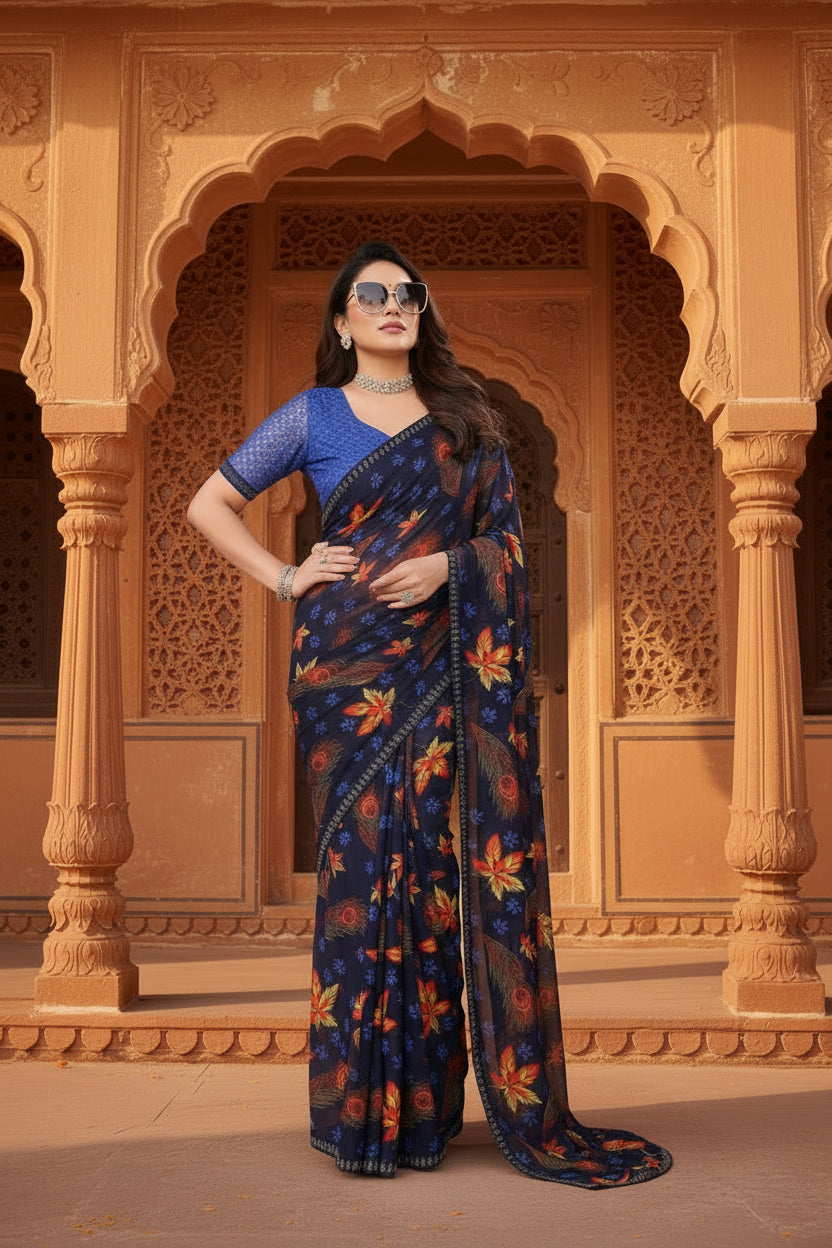 Pid 62510 generic women s georgette printed saree with unstitched blouse 5 5 mtr blue 1 1000x1000