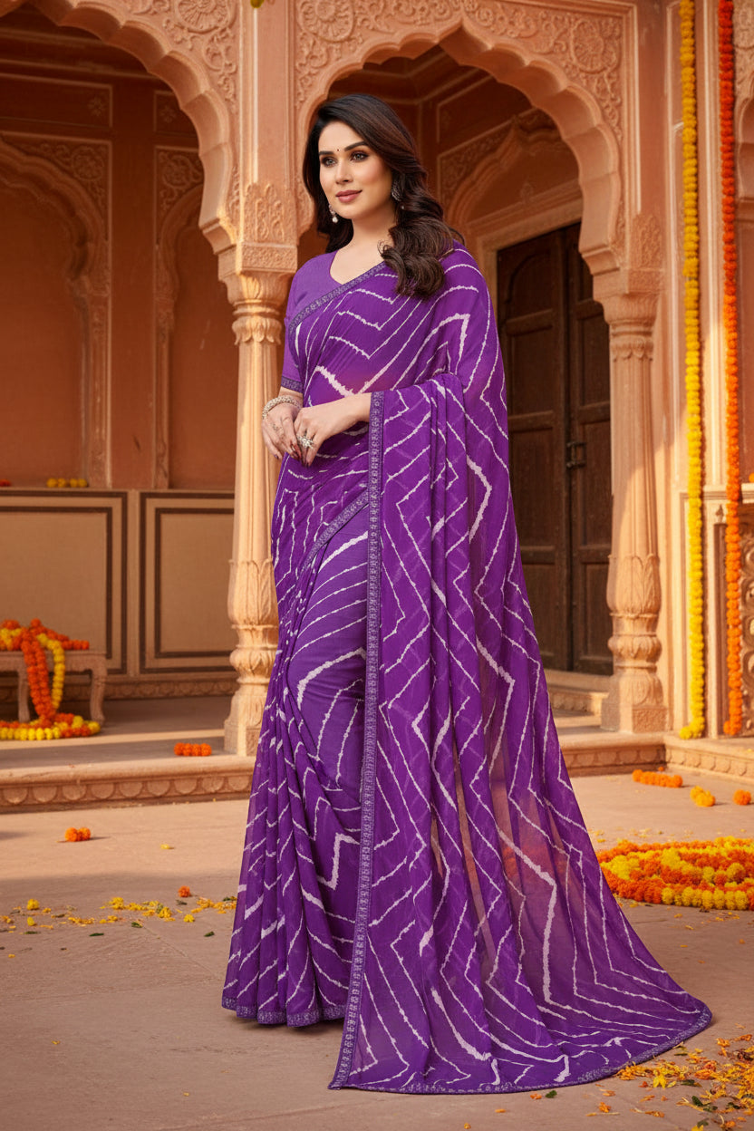 Pid 62517 generic women s georgette printed saree with unstitched blouse 5 5 mtr purple 1 1000x1000