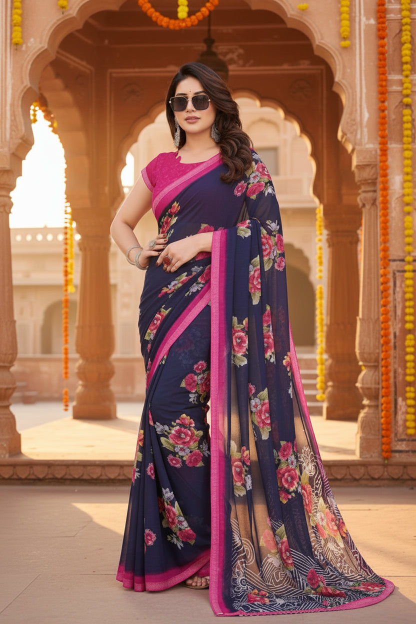 Pid 62548 generic women s georgette printed saree with unstitched blouse 5 5 mtr blue 1 1000x1000