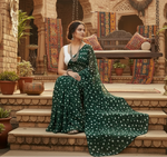 Load image into Gallery viewer, Georgette Printed Green Saree Kashvii