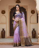 Load image into Gallery viewer, Organza jacquard Embellished Purple Saree ; Kashvii