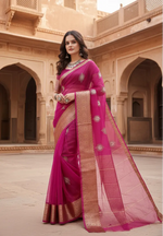 Load image into Gallery viewer, Organza jacquard Embellished Pink Saree Kashvii