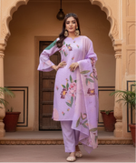 Load image into Gallery viewer, Cotton Blend Printed Lavender Kurti Kashvii