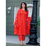 Load image into Gallery viewer, Cotton Blend Orange Printed Kurti Kashvii