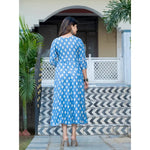 Load image into Gallery viewer, Rayon Print With Embroidery Work A-Line Sky Blue Kurti Kashvii