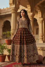 Load image into Gallery viewer, Casual Rayon Brown Anarkali Kurti Kashvii