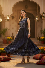 Load image into Gallery viewer, Casual Rayon Blue Kurti Kashvii