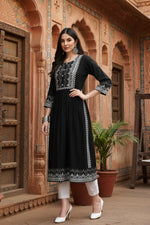 Load image into Gallery viewer, Casual Rayon Black Kurti Kashvii